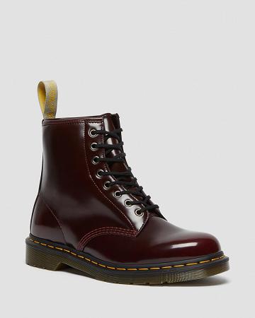 Pink / Red Men's Dr Martens Vegan 1460 Lace Up Boots | CA 542JPQ